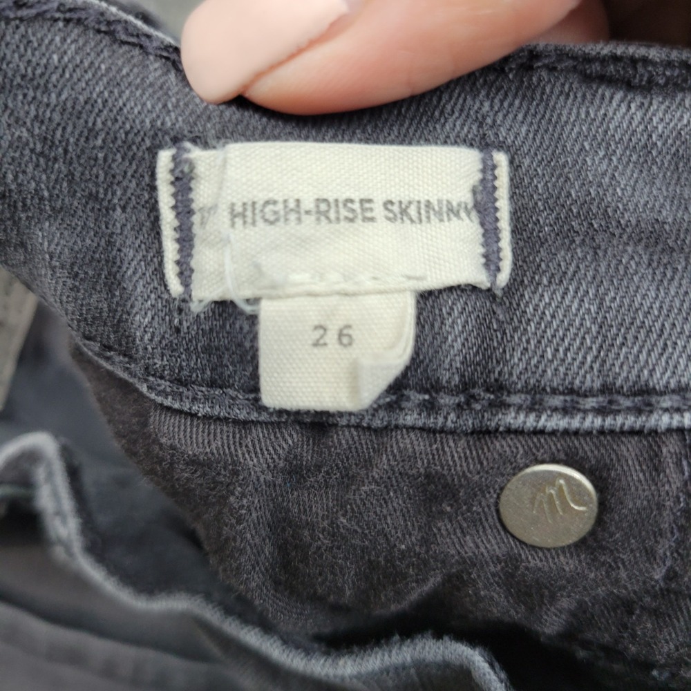 Madewell Jeans Womens 26 Gray High Rise Skinny Distressed Hem Minimalist LOT - Picture 14 of 15